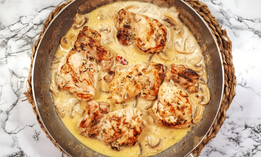 Keto Chicken Thighs with Creamy Mushrooms Sauce